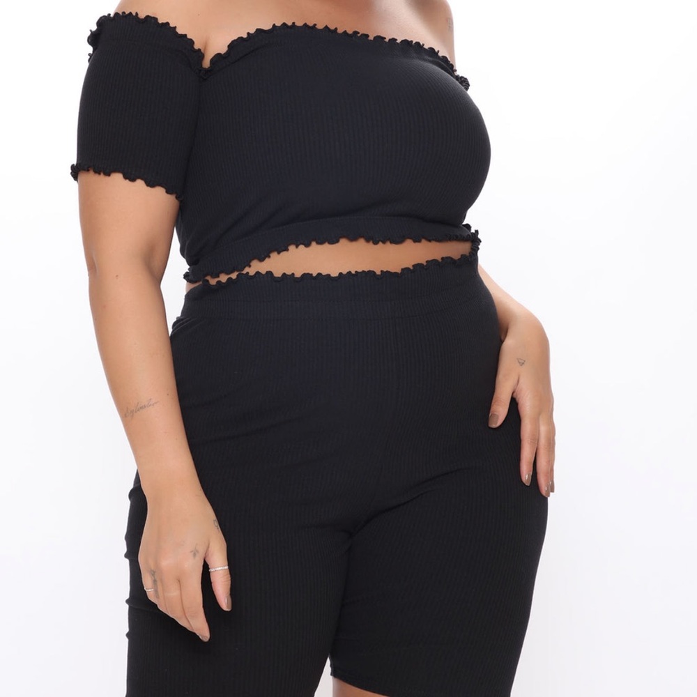 FN Ribbed Biker set 1X Black NWT